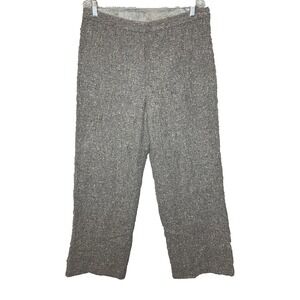 Women Classic Speckled Tweed Flat Front Extra Wide Leg Dress Pant 14 Office